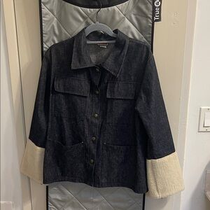 Women's Denim Jacket with Cream Accents